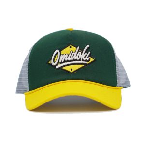 Omidoki Topi Jaring Pria Kuning Abu Hijau Trucker Hat