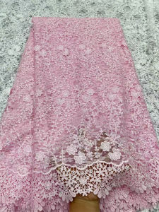 New Luxury Dimensional Lace Fabric 2026 High Quality Lace Water Soluble Embroidered Fashion Soft Green Lace Fabric