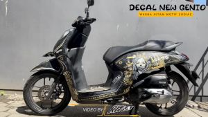 Decal Sticker Motor honda Genio Motif Zodiac Hitam Gold