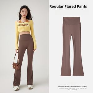 Miiow | High Waist Yoga Pants Womens Flared Bottoms Slimming Leggings Black Sharkskin Base Layer Pants Spring Outerwear