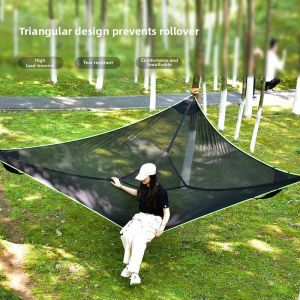 Anti-Roll Over Outdoor Hammock with Mesh Large Tree Tent Swing