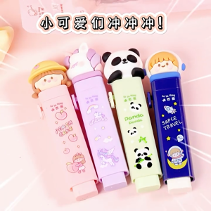 Pemadam Kartun Push Pull Eraser Cute Refillable Sliding Eraser Creative Student Office Stationery