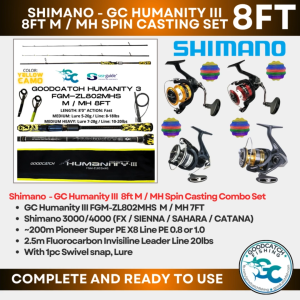8ft M/MH GoodCatch GC Humanity 3 Rod Shimano FX Sienna Catana Sahara Medium Heavy Fishing Combo Set