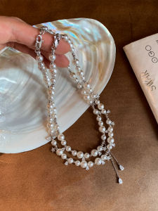 CAFFTI | White Fringe Pearl Necklace Light Luxury New Design