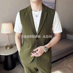 Rompi outer pria formal/Rompi formal pria/Jas pria tanpa lengan