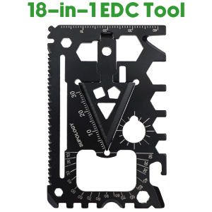 18-in-1 EDC Tool Card Strong Steel Multi-Function Bottle/Can Opener Screwdriver Wrench & Card Folding EDC Tools Card
