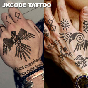 Waterproof Viking Ravens tattoo Semi-permanent TattoosCryptic Symbol Temporary TattoosLasts 1-2 Weeks Tattoos For Man