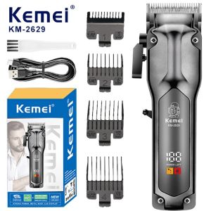 Kemei ปัตตาเลี่ยน KM-2629สำหรับผู้ชายที่ตัดผมเครื่องโกนไร้สายชุดตัดผมมืออาชีพเสียงรบกวนต่ำชาร์จได้