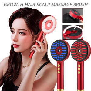 Scalp Applicator Liquid Comb Handheld Scalp Massage Brush Red And Blue Light Vibratings Massage Comb Hair Care Nourishing Scalp Hair Growth Essential Oil Treatment USB Rechargeable