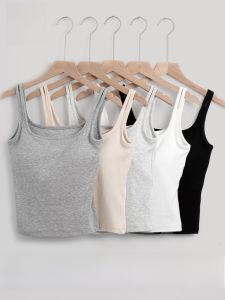 MiiOW | Cat Woman Strap Vest With Chest Pad Women Summer Thin No Bra Integrated Pure Color Backless Sleeveless Top Outerwear