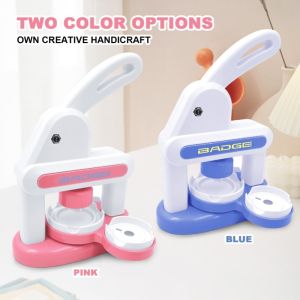 Button Badge Maker Machine Different Size Mold 55mm 35mm Mold Heart Shape DIY Badge Pin Refrigerator Sticker Maker Machine Kit With 30pcs Badge Parts/Pic/Circle Cutter