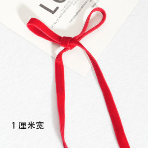 Wine Red Double-Sided Velvet Flocking Ribbon Velvet Ribbon DIY Handmade Bow Material Clothing Bow Tie Belt