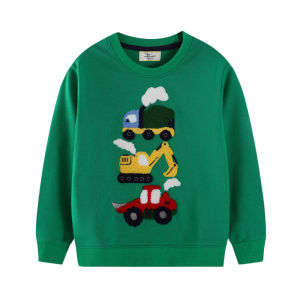 Jumping Meters 2-7T Long Sleeve Green Cars Boys Sweatshirts Shirts Kids Clothes Autumn Spring Children Clothing Sportshirts Tops