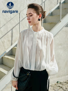 Navigare | White Loose Long Sleeve Women Shirt