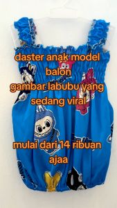 Dress Anak Perempuan Printed Labubu Imut Model Singlet 6 - 18 Bulan / Daster Anak Cewek Print La Bubu The Monsters Kutung COD / Terusan Anak - Anak Lekbong ZORAYA
