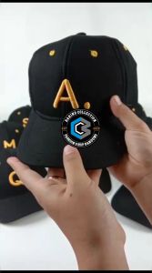 TOPI ANAK INISIAL BLACK DENIM TOPI ANAK TULIS NAMA TOPI BASEBALL HURUF A-Z TOPI ANAK CUSTOM NAMA