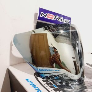 Kaca Flat Visor Iridium Gold KYT NFJ PNP JPX Nova X dan ALV Ultron