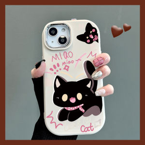 Black Cat for Huawei Mate60 Phone Case Iphone14 Xiaomi Silicone Oppo All-Inclusive Glory 100 Creative Vivos17 Couple Apple 15pro Drop-Resistant Iqoo New Arrival Oppo Soft