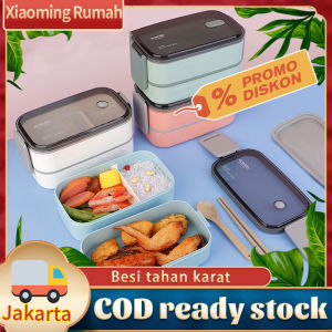 TEMPAT MAKAN Lunch Box Stainless + TAS Tahan Panas Dan Anti Tumpah + FREE SENDOK & SUMPIT - SOSOYO