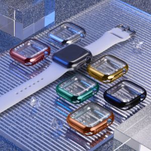 Case Cover Compatible with Apple Watch Series 9(2023) 8 7 6 SE 5 4 45mm 41mm 44mm 40mm Soft Silicone for Apple Watch Series 3/2/1 42mm 38mm Screen Protector Cover