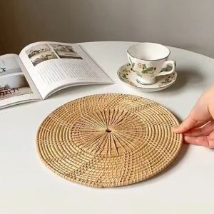 Gladly แผ่นรองหวาย Handmade ✨ ที่รองแก้ว แผ่นรองจาน ที่รองหม้อ ทำจากหวายแท้ 100% คุณภาพแผ่นรองหวาย