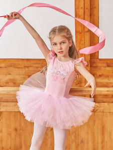 ชุดเต้นรำผ้าฝ้ายแท้สำหรับเด็ก ชุดเต้นรำบัลเล่ต์ ชุดฝึกซ้อม ชุดเต้นรำสำหรับเด็ก ชุดเต้นรำฤดูร้อน ชุดกระโปรงทรงฟู ชุดเต้นรำสำหรับเด็กผู้หญิง