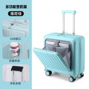 New 2025 Womens Small 20-Inch Carry-On Suitcase with Pull Rod Front Opening for Short Trips Quality ABS PC Material Universal