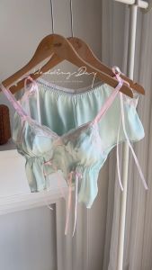 Hormones 💮💮ชุดนอนยั่ว ชุดนอนเจ้าหญิง น่ารักๆ การพิมพ์ ผูกเชือก คอวี ระบายอากาศได้ดี บ้าน ใส่สบาย พร้อมส่งจากไทย