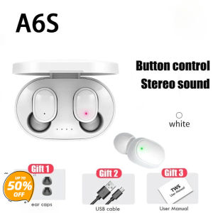 A6S TWS Bluetooth 5.0 Tai Nghe Gắn Tai Không Dây Tai Nghe Tiếng Ồn Noise Cancelling Fone Tai Nghe Kèm Micro Tai Nghe Nhét Tai Rảnh Tay Cho Xiaomi Redmi Airdots
