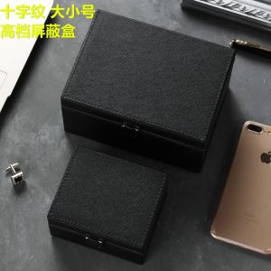 Anti-Scan Cross Pattern RFID Car Mobile Phone Key Box Anti-GPS Tracking Information Leakage Protection Box Silk Functional Mini Bag