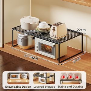 evesigar | Extendable Tiered Under-sink Spice Rack