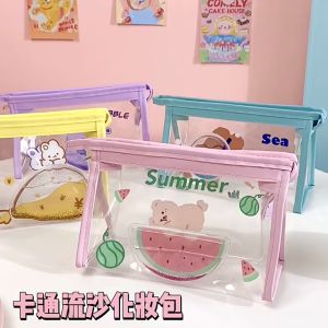 Túi đựng Văn phòng phẩm Mỹ phẩm trong suốt Kim tuyến nước dung tích lớn_YUMY