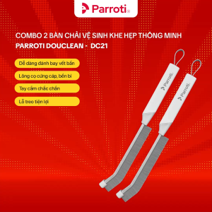 Combo 2 Bàn Chải Chuyên Vệ Sinh Khe Hẹp Cọ Rãnh Cửa Sổ Cọ Toillet Cọ Vòi Nước Inox Cọ Lavabo Parroti DuoClean - DC21