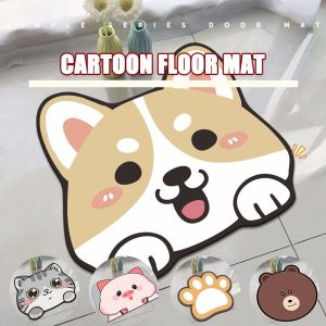 Cartoon Bath Mat Cat Puppy Doormat Absorbent Floor Mats Washable Rugs Anti-slip Carpet for Home Decor