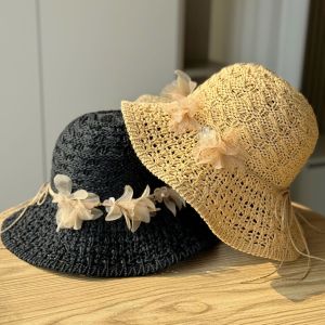 Mũ Thuyền Dệt Thủ Công Mùa Hè Cho Nữ Mũ Che Nắng Chống Tia UV Kiểu Dáng Nhỏ Gọn Thiết Kế Hình Chữ Nhật Có Viền