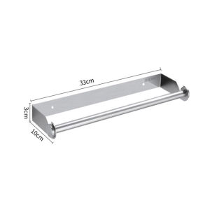 Stainless Steel Kitchen Paper Towel Holder No Punching Paper Roll Holder Cling Film Hanger Storage Rack