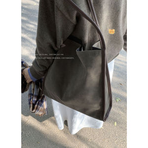 Retro Deer Skin Velvet Autumn Winter Womens Tote Bag Large Capacity Casual Underarm Bag Commuter Magnetic Buckle Shoulder Bag