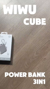 Pin dự phòng Wiwu Cube Power Bank 3 in 1 kèm cáp sạc hỗ trợ sạc nhanh 22.5W điện thoại đồng hồ WI-P055 dung lượng 10000mah