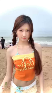 KimiB  พร้อมส่ง🏝️⛱️เสื้อเกาะอกผู้หญิง ดีไซน์เชื่อกผูกโปว์ เสื้อครอปทรงรัดรูป กระชับสัดเอวสาวร้อนเซ็กซี่ย้อนยุค เสื้อไปทะเล