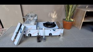 STOVE 2 in 1 Stove with Deep Fryer Stainless - Gas Type 12in x 30in