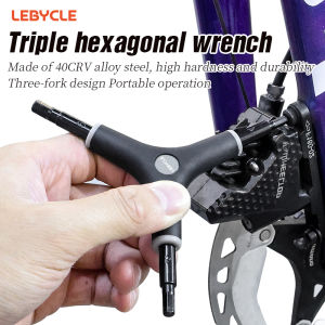 LEBYCLE MTB Road Bike Y Shaped Hex Wrench CR-V Steel 4/5/6 mm Spanner 3 in 1 Bike Tools 3 Way Bike Hexagonal Service Repair Tool
