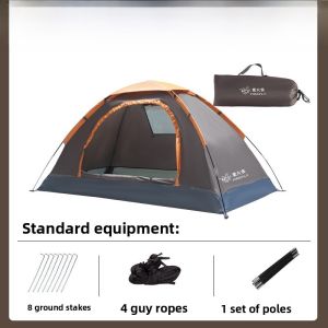 Portable Folding Thickened Automatic Beach Indoor Camping Tent Outdoor Travel Gear Wild Camping Overnight Rainproof Shelter