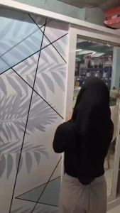 KLIKFURNITURE XTRA LARGE Lemari Pakaian Besi 2 Pintu Sliding Cermin VECTOR 150 SL