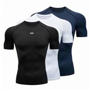 Tight Men Sport T-shirt Quick Dry Bodybuilding Running Shirt Short Sleeve Compression Top Gym T Shirt Men Fitness Rashgard