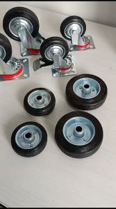 ANTI BOCOR .! Roda Karet 3 Inch Hidup Rem - Roda Kastor Etalase Troli Trolley 75 mm MU|MK045