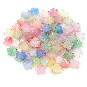 50pcs 18/23mm Flower Petals Acrylic Loose Spacer Beads For Jewelry Making Diy Necklace Bracelet Earring Handmade Accessories