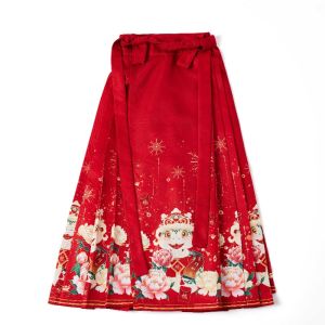 Winter Thickened Fleece Girls Cheongsam Tang Suit Two-Piece Set Snake Year New Style Childrens Traditional Chinese Clothing