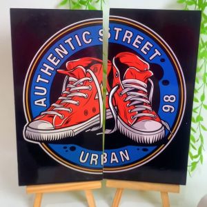 HIASAN DINDING SET ISI 2 SHOES STREET AESTHETIC WALL DECOR PAJANGAN DINDING POSTER KAYU RUANGAN