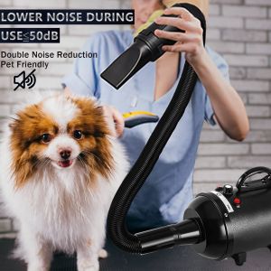 Lovinland Pet Hair Dryer Large Dog Hair Dryer High Power Low Noise Golden Retriever Teddy Dog Hair Dryer 4.3HP/3200W Dog Pet Grooming Hair Dryer Adjustable Airflow Speed and Temperature Professional High Speed