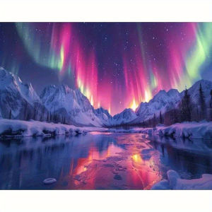 Acrylic Paint By Numbers Beautiful Aurora Painting By Numbers on Canvas Coloring By Number for Adults Paint Digital Art